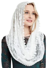 YHDDYG Infinity Veil for Catholic Mass Lace Infinity Scarf Church Veil for Gi...