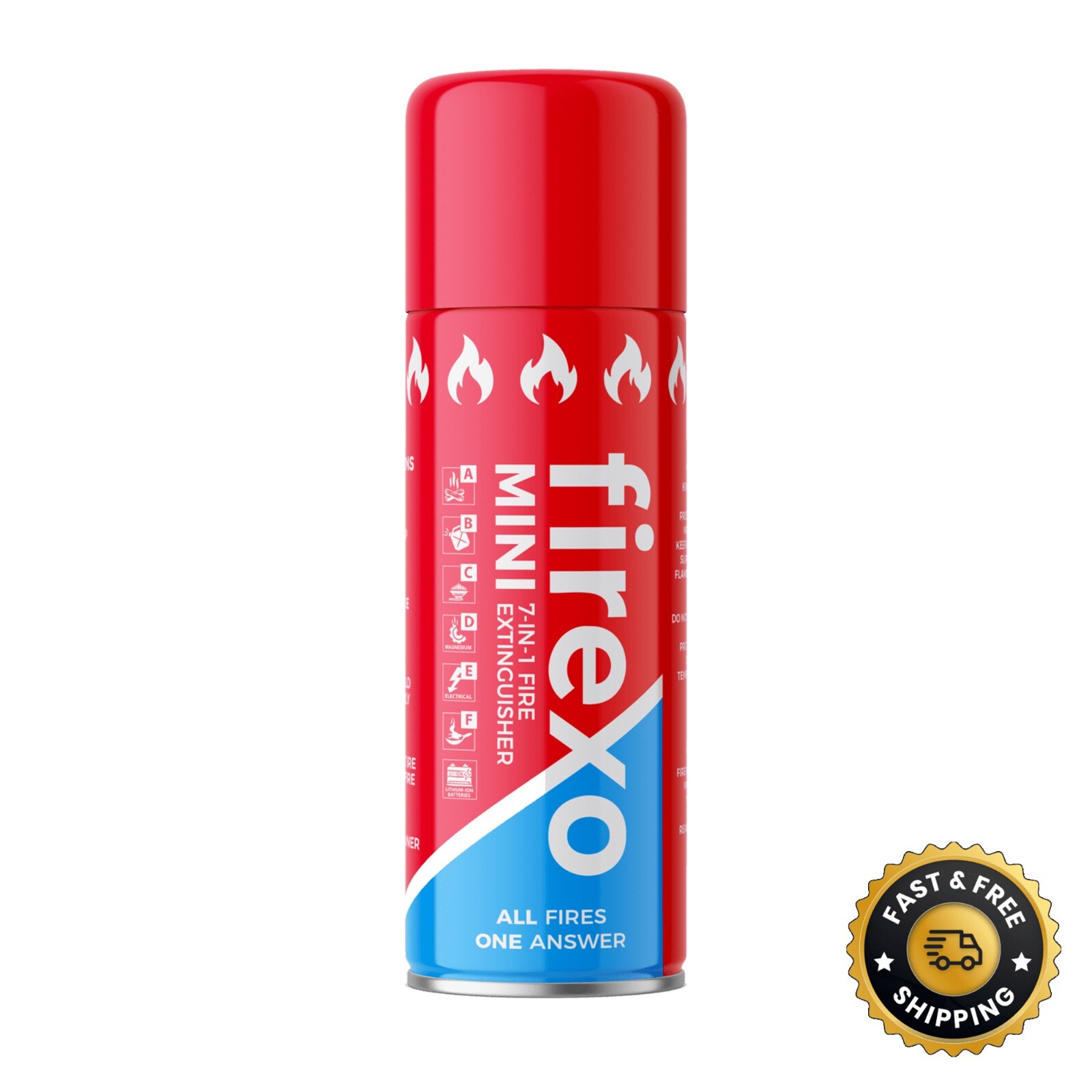 Firexo Mini 7 in 1 Fire Extinguisher For Home, Work, BBQ, Kitchen, Car Motorhome