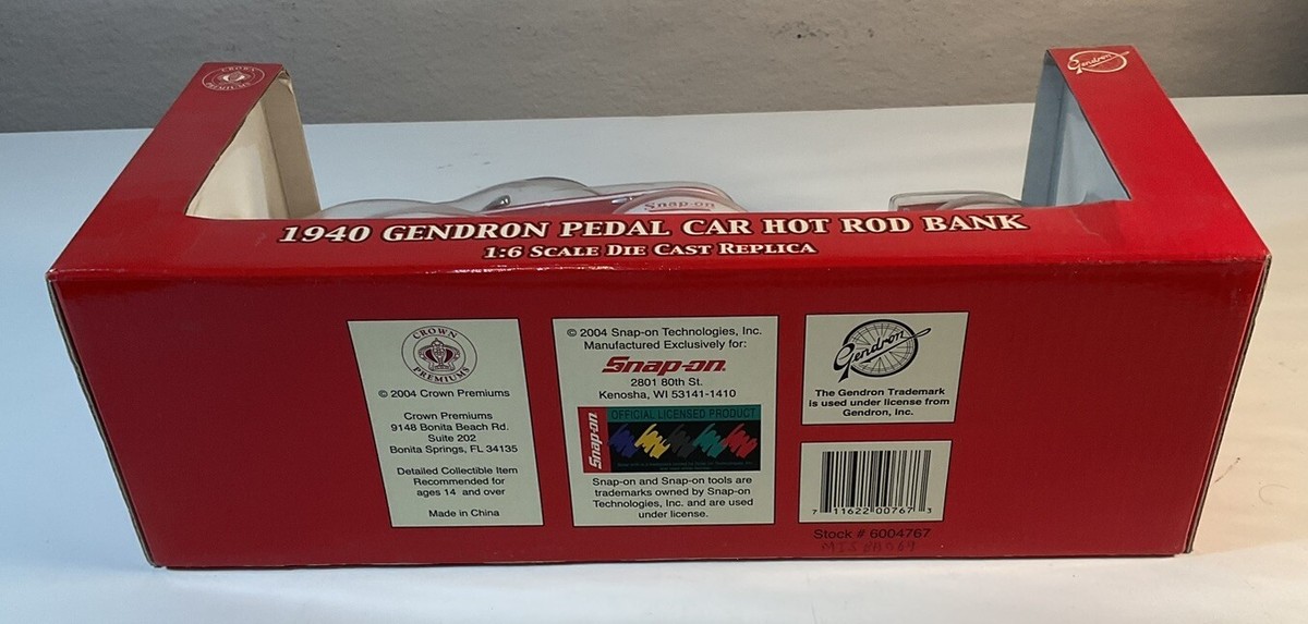 ミニカー snap-on 1940GENDRON PEDAL CAR HOT ROD NOS Snap on Tools 1940 Gendron Pedal Car Hot Rod Bank Die
