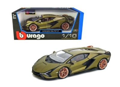 LAMBORGHINI SIAN FKP 37 MATT GREEN MET. 1/18 DIECAST MODEL CAR BY BBURAGO 11046