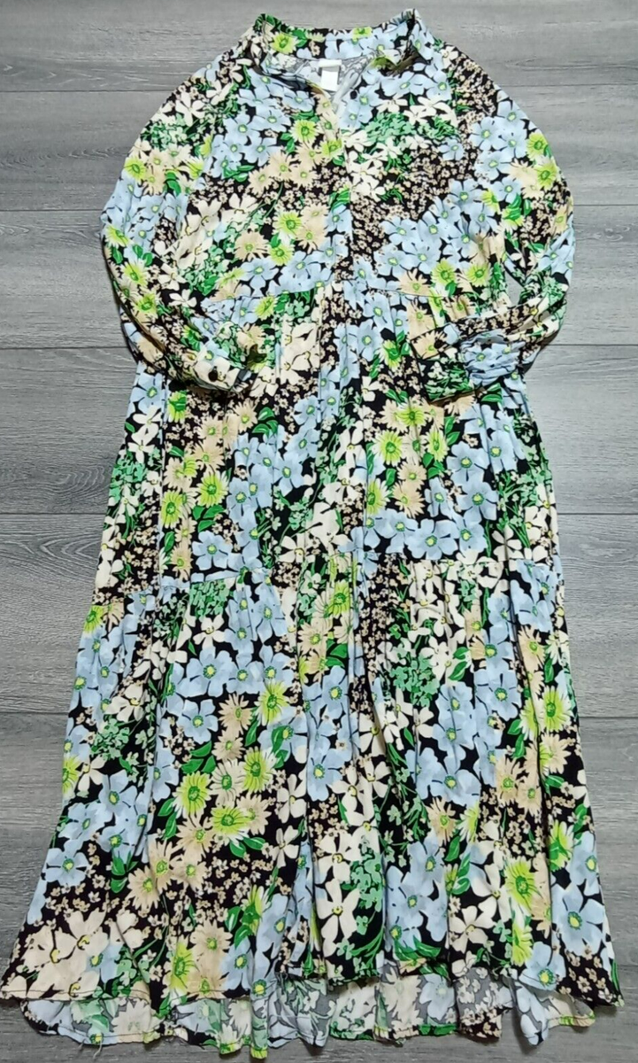 h&m floral long sleeve dress H&M Dress Adult XS Long Sleeve Floral FALL Long Maxi Womens CUTE