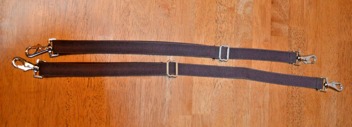 HORSE BLANKET LEG STRAPS SNAP AT BOTH ENDS ADJST (PAIR/2 STRAPS) BROWN