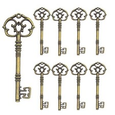  20Pcs Vintage Skeleton Key Charms for Jewelry Making, Extra Large Bronze