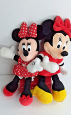 two, Minnie Mouse plush toys Disney ,10" and 11". tall ,bright red outfits.2019