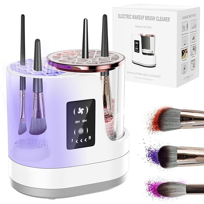 3 IN 1 Electric Makeup Brush Cleaner,Automatic Makeup Brush Cleaner with Makeup