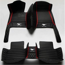 20052014 Ford Mustang Custom Floor Mats All Weather Black With Red Stripe