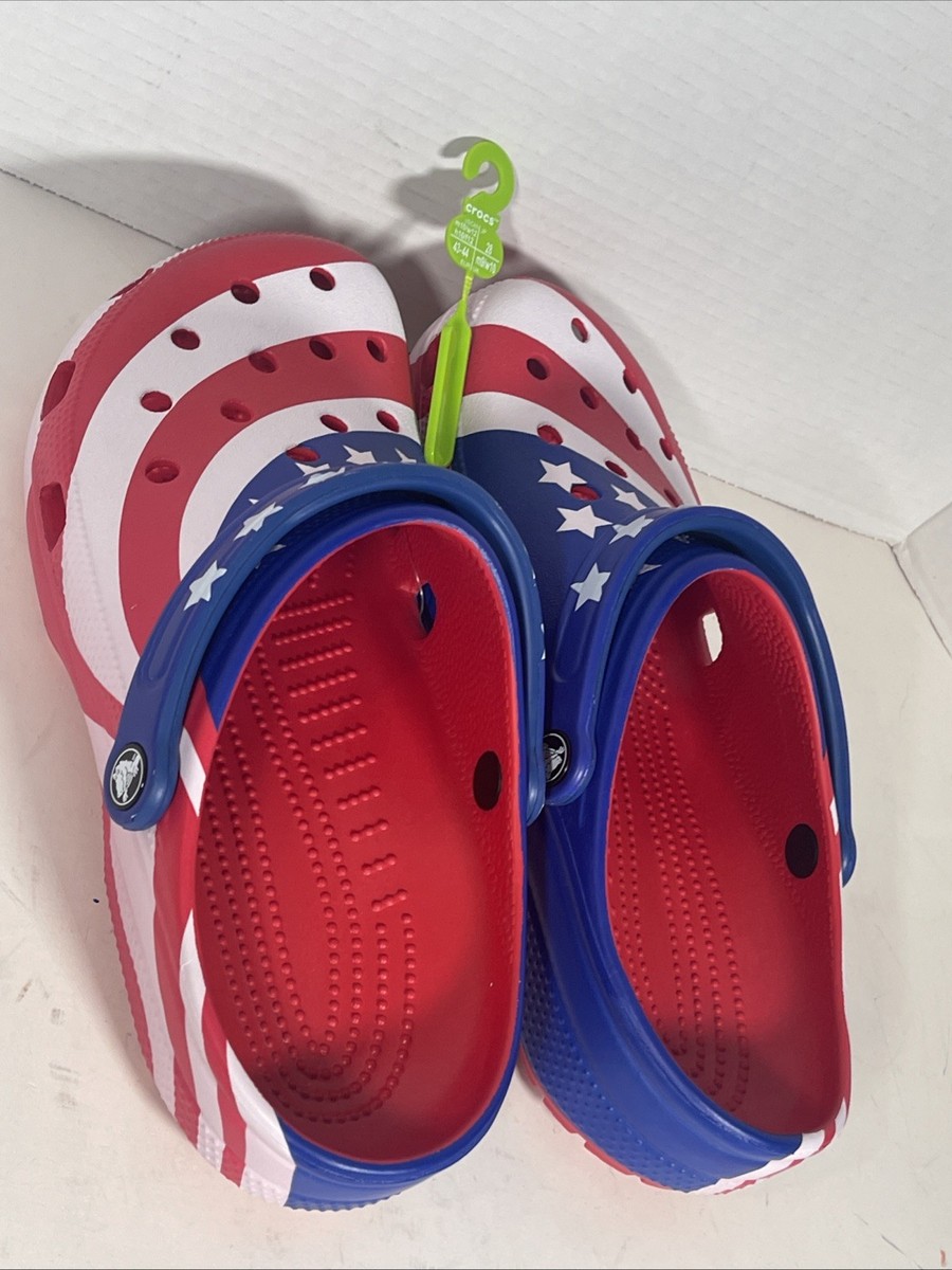 NEW Crocs Classic American Flag Clogs Men display picture 3
