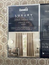Dunelm Luxury Collection Eyelet Curtains Chenille Hive Honey 168x137cm Brand New