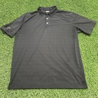 Callaway Opti-Dri Men’s Large Black Golf Polo Shirt Performance Striped Stretch