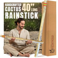 Africa Heartwood Project 40" Cactus Rainstick from Chile - Authentic Handcraf...