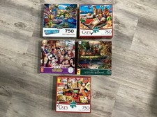 Lot of 5 500-750 piece Puzzles COMPLETE ,,,