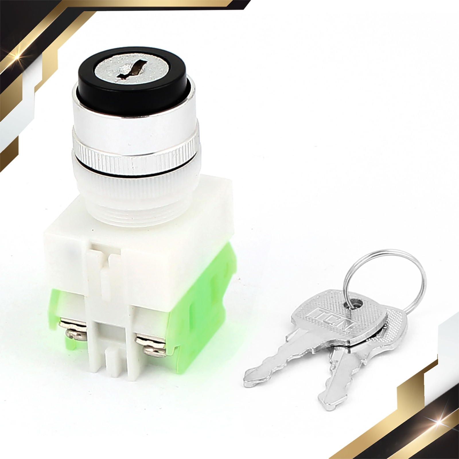 AC 660V 10A ON OFF ON 3 Positions 4 Terminal Selector Rotary Switch Key