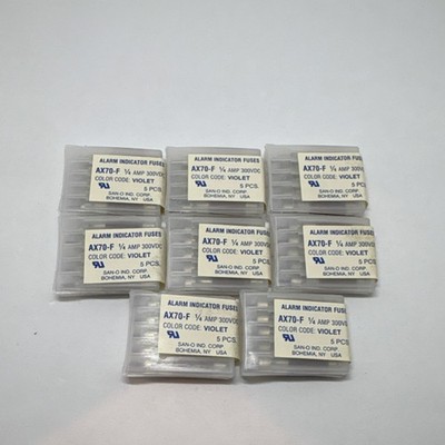AX70-F Cartridge Fuses 0.25A 300VDC Violet (5 Pack) - lot of 8