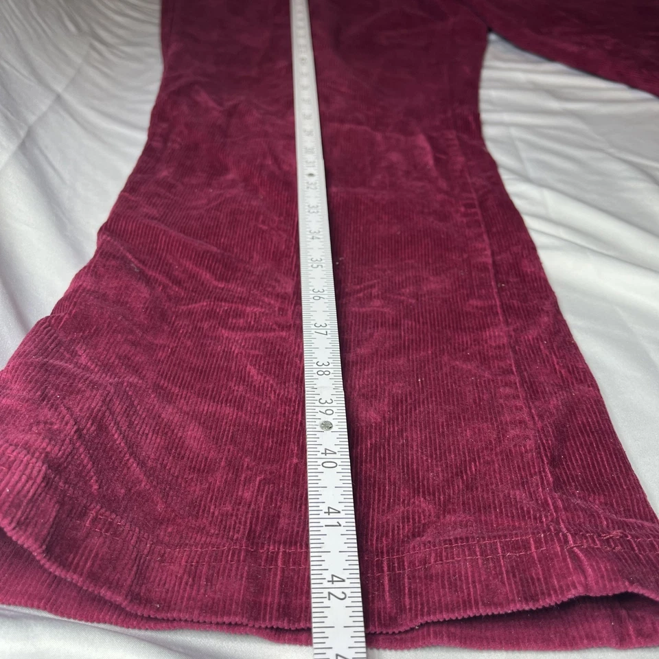 Pantalones de pana elásticos Bill Blass para mujer talla 8 borgoña bootcut estilo vintage Foto 4 de 4