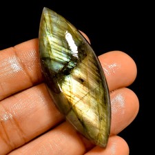 60.5 Ct Natural Labradorite Marquiae Shape Cabochon Loose Gemstone 50X19X8 mm