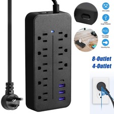 Lot Wall Mountable Usb Surge Protector Power Strip With USB Ports 8 Outlet Plugs