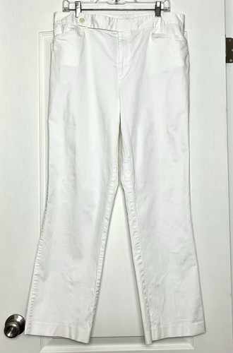 Lauren Ralph Lauren weiße Chinohose Größe 14 Baumwolle mittlere Leibhöhe 34" Taille Freizeit