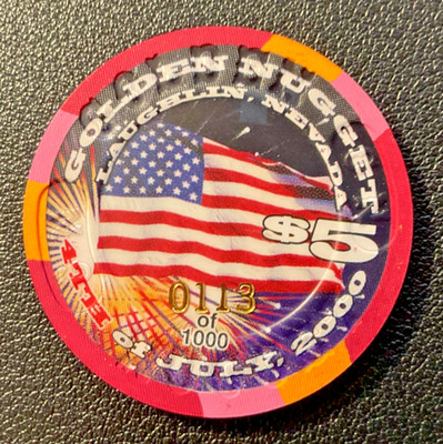 $5 4th Of July  - Golden Nugget Casino Chip - Year 2000 LTD # 113 of 1000