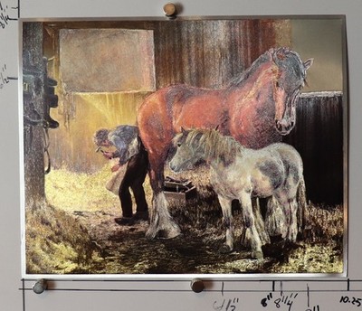 Horse's blacksmith vintage Dufex prints8.25''X10.25'' NOS (G1)