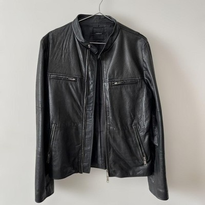 L Size Leather Jacket Roshell Genuine Single Rider Men'S