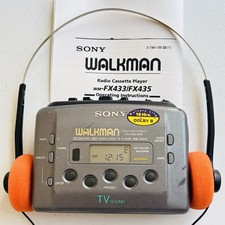 SONY Walkman WM-FX435 Cassette Player  AM/FM Radio- New Belt - Reconditioned