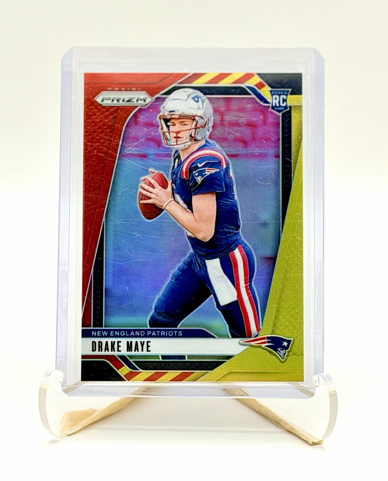 2024 Panini Prizm - Rookies Drake Maye #329 Red & Yellow Prizm /44 (RC)