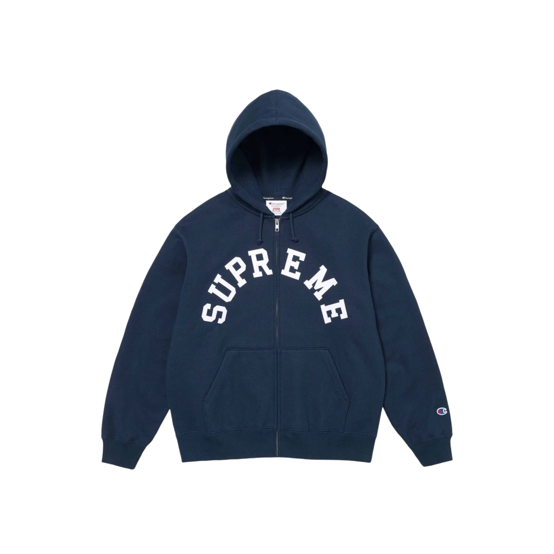Sweat à capuche zippé Supreme x Champion bleu marine   24SS