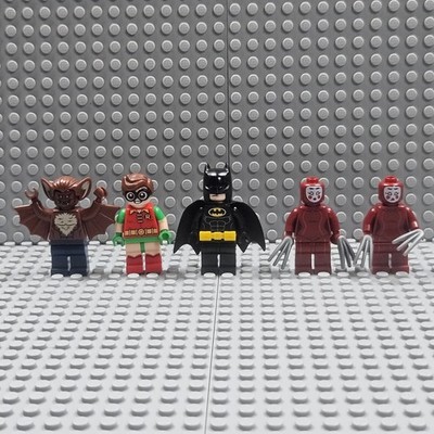 LEGO Batman Movie Lot (5) 70905 Mini Figure Cast - Robin Man-Bat Kabuki Twins DC
