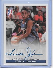 2006 Rittenhouse TEMEKA JOHNSON WNBA on card auto Washington Mystics All Rookie 