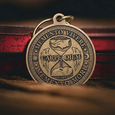 Carpe Diem Memento Mori Key Tag | Daily Stoic Quote Keychain | EDC