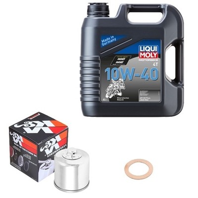 K&N Ölfilter Set LM 10W-40 4L für Suzuki VL 800 C800B Intruder Blach Ed. GRad 16