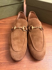 NWT Gucci Jordaan Brown Suede Loafers Size 7