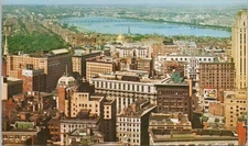 POSTCARD-VIEW OF BOSTON AND THE CHARLES RIVER FROM COSTOM HOUSE TOWER, MASS.