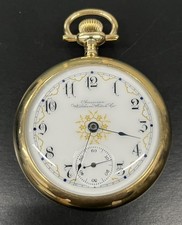 1906 WALTHAM 18S 17J POCKET WATCH FANCY DIAL 14K GOLD FILLED OPEN FA (MVP035904)
