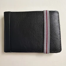 1901 Nordstrom Men's Wallet Hudson Slim Color Band Bifold BLACK