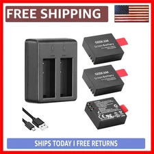 Expand Your Filming with 3 x 1350mAh Action Camera Batteries & Dual USB Charger