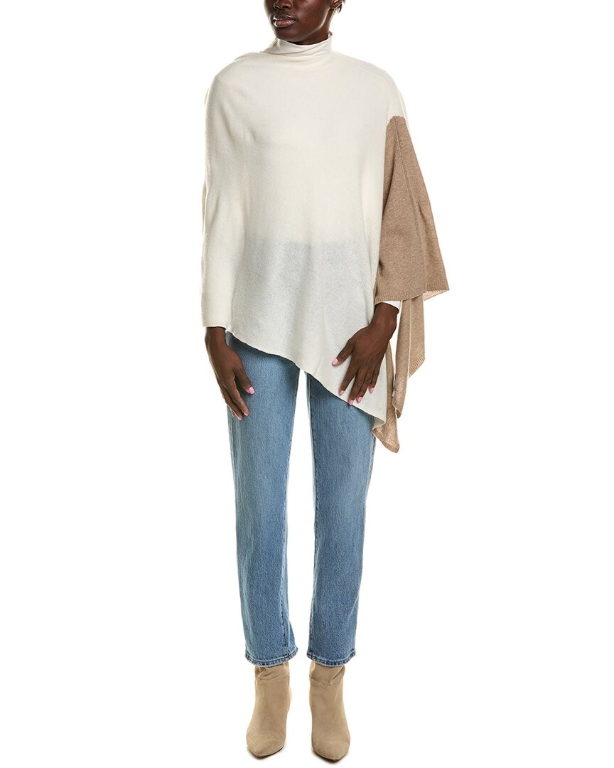 Женская накидка из двухцветной смеси шерсти и кашемира La Fiorentina серого цвета 14890₽