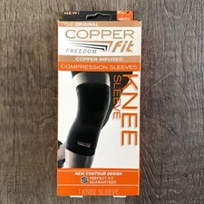 Copper Fit Freedom Copper Infused Compression Knee Sleeve - Size XL - Black