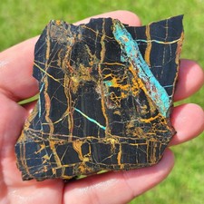 NATURAL BLACK JACK TURQUOISE SLAB NEVADA USA 55.6 GRAMS