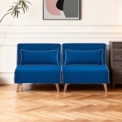 CANON Modern Velvet Foldable sectional modular Sofa Bed Set of 2,  3-Position