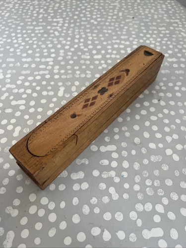 Vintage Wooden Pencil Case 3 Parts Used Condition 23cm Approx - Picture 1 of 11