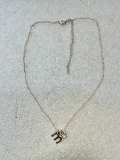 DISNEY Parks Rose Gold  Crystals Letter M  Mickey Mouse Pendant 18  Necklace