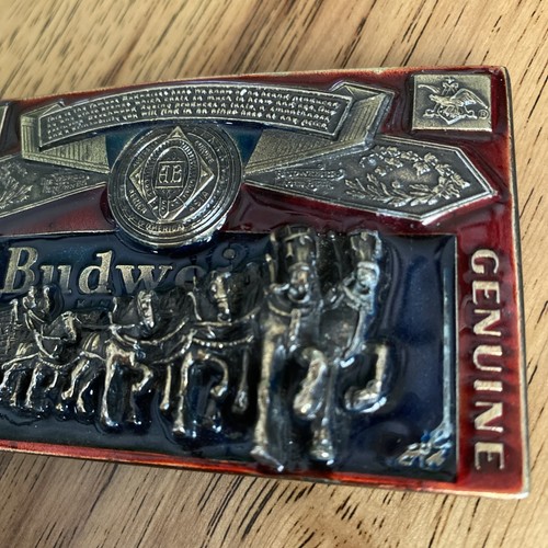 VTG 1982 Budweiser Anhesuer-Busch Clydesdale H820 The Great American Belt Buckle - Picture 3 of 13