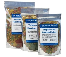 Aquatic Foods Inc. Tropical Fish Flakes, Mix of Krill, Color Enhancing, Spiru...