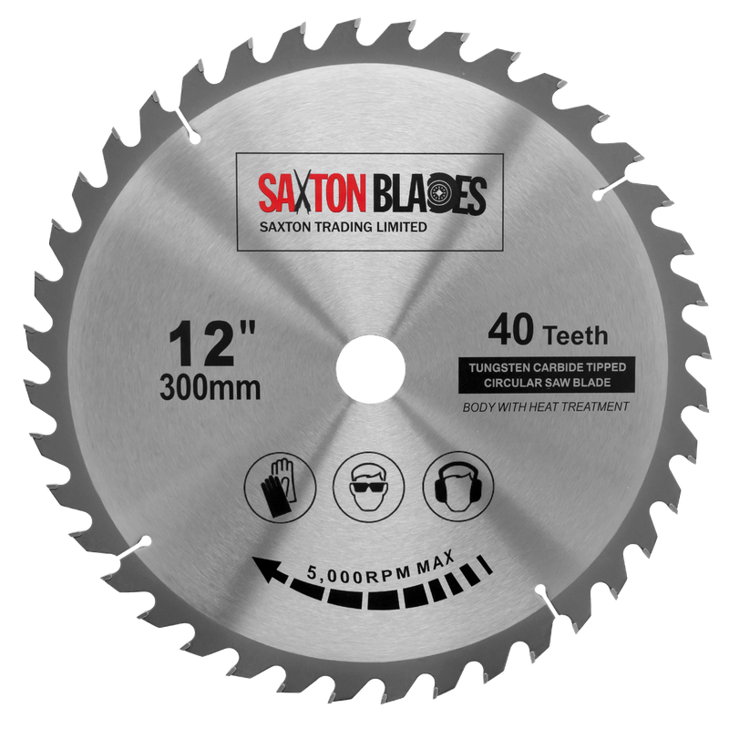 Saxton TCT Circular Wood Saw Blade 300mm x 30mm x 40T Dewalt Bosch Makita