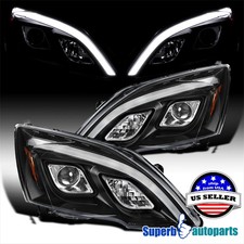 For 2007-2011 Honda Crv Cr-v Black Projector Headlights Led Strip Lamps 07-11