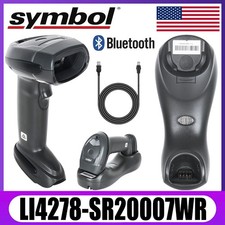 Symbol LI4278-SR20007WR Bluetooth Wireless 1D USB Barcode Scanner W/ Cradle USA