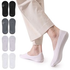 Mens No Show Invisible Nonslip Loafer Solid Boat Low Cut Socks Solid Boat Liner