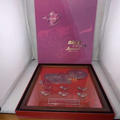 Coca-Cola Beijing 2008 Olympic Torch Relay Pin Set Framed Display Case