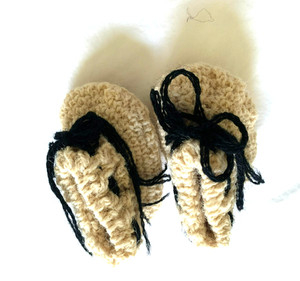 A Handmade Crochet Baby Boots for Decoration Only 3.5" in Length & 3" in Height